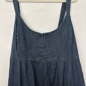 Denim Sleeveless Sundress in Dark Blue — Has Pockets!